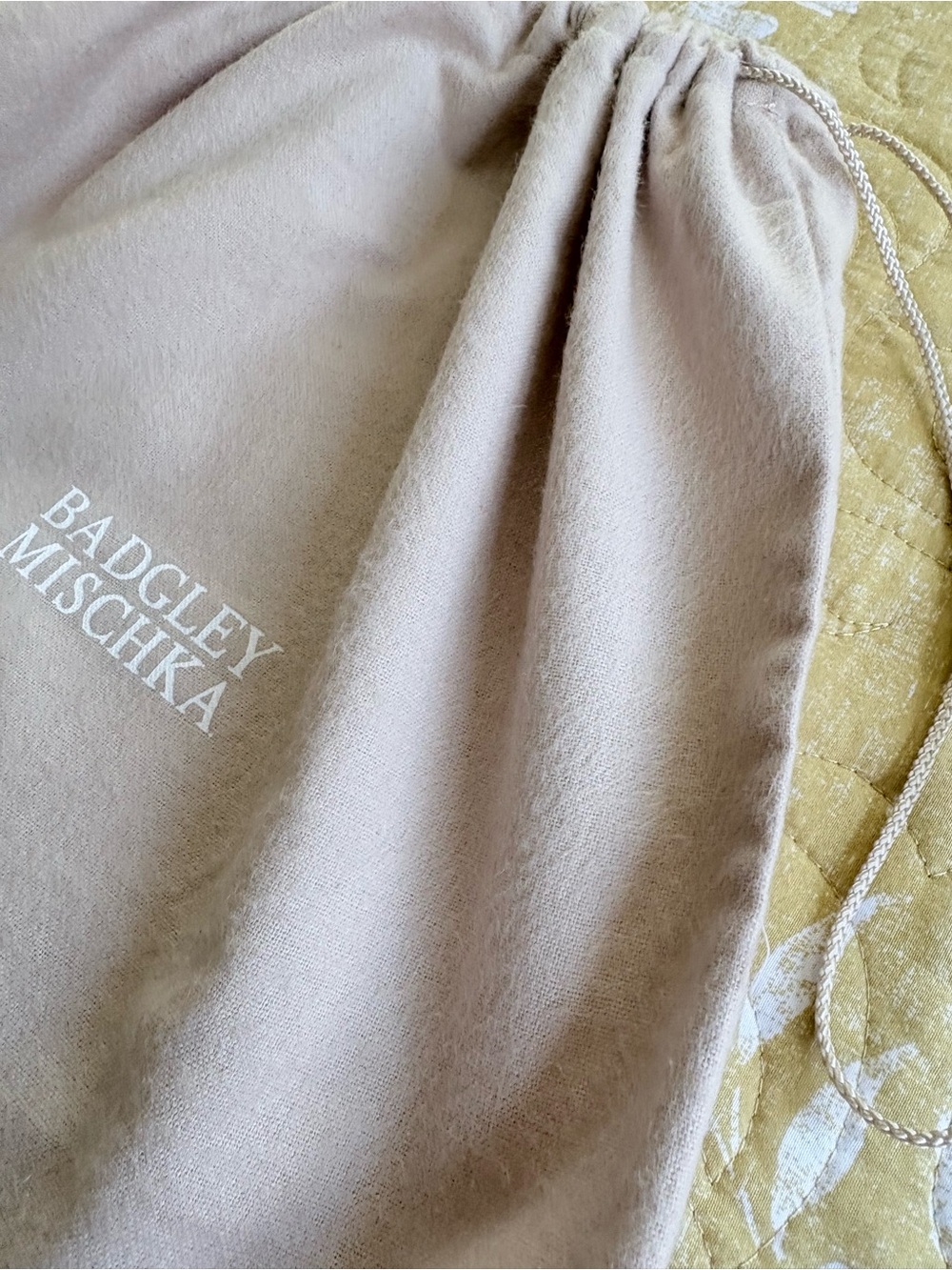 Badgley Mishka Soft Neutral Fabric Dust Bag - Picture 4 of 6